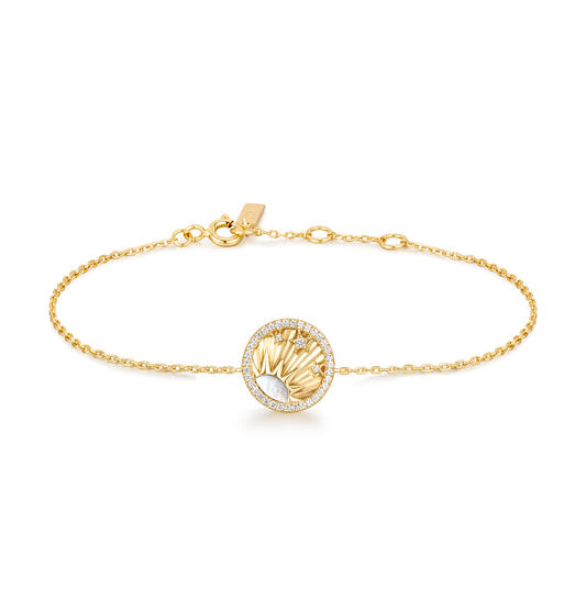  Sunshine Chaser - Silber / 14kt GP - Zirkonia - 18,5cm